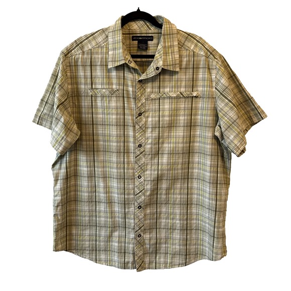 Exofficio Other - Exofficio Short Sleeve Zip Pocket Plaid Snap Button Shirt Men's  XXL Outdoor